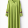 0665e126-dae7-41d5-9e51-7faf00467cfb Abaya Verte avec Sfifa Artisanale et Foulard
