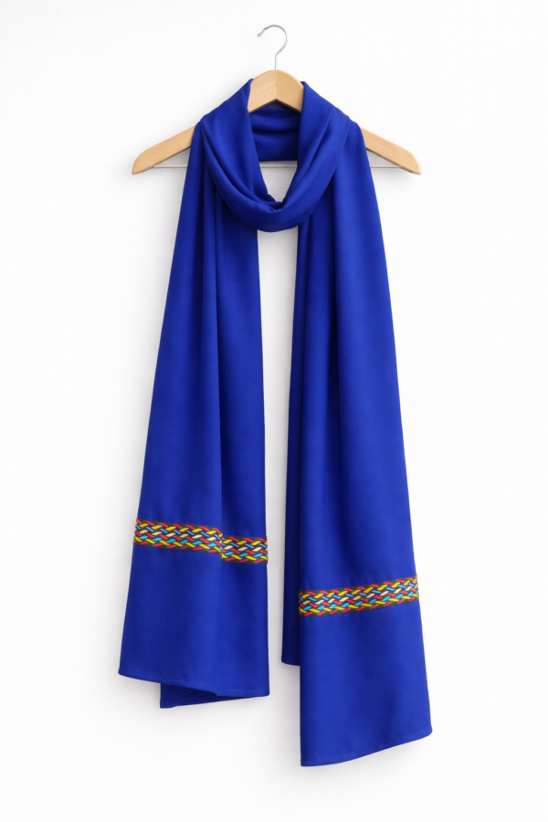 Abaya Bleu Royal avec Sfifa Artisanale et Foulard
