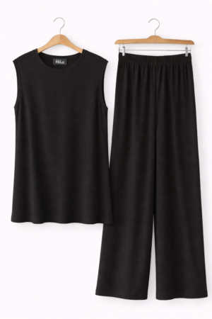 Ensemble Femme Top Sans Manches & Pantalon - Noir