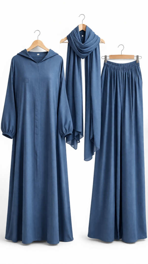 Ensemble 3 pièces en denim léger élégant