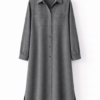 Chemise Longue Femme Élégante en Tissu Texturé Gris