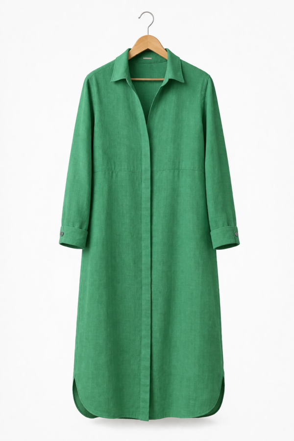 Chemise Longue en Lin Femme – Hila Mode | Vert Élégant