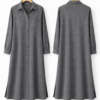 Chemise Longue Femme Élégante en Tissu Texturé Gris