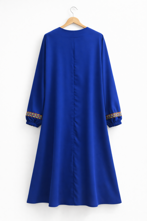 Abaya Bleu Royal avec Sfifa Artisanale et Foulard