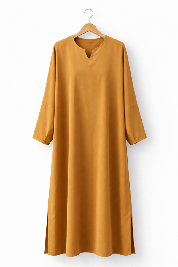 Abaya longue camel élégante