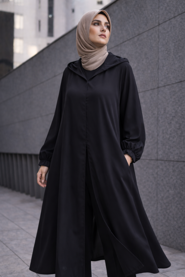 Ensemble Abaya & Pantalon Noir Élégant – Hila