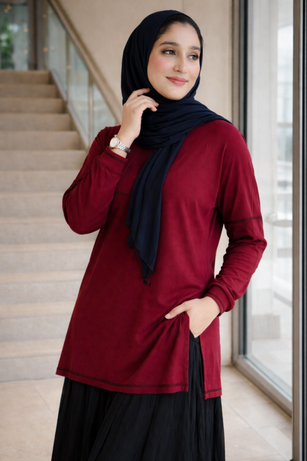 Top en coton doux - Bordeau