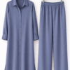 f2713d90-b024-4c86-9eb0-27761dedf45b Ensemble Chemise & Pantalon Fluide - Bleu