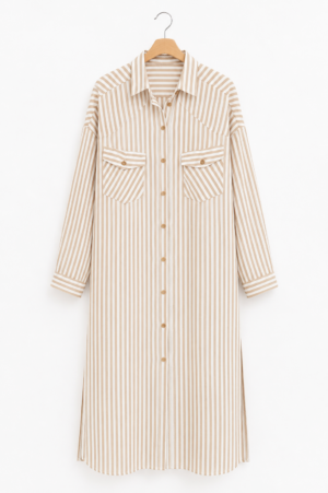 Chemise Raillé -Beige