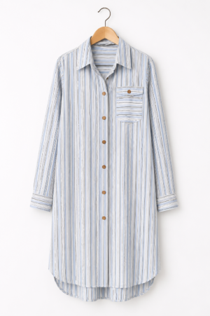Chemise raillé bleu